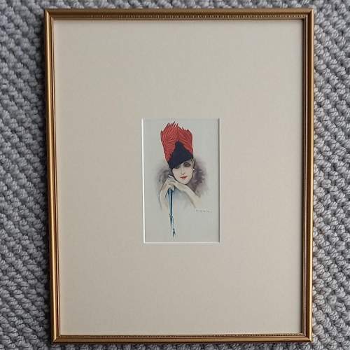A Framed Early 20th Century Italian Postcard Signed by Giovanni Nanni image-1