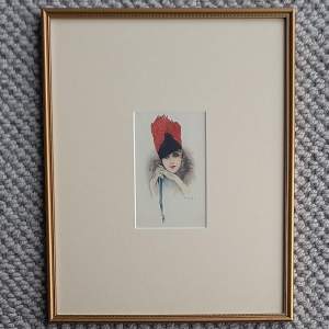 A Framed Early 20th Century Italian Postcard Signed by Giovanni Nanni