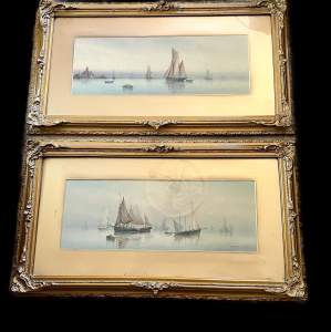 Circa 1900-1930: A Pair of Garman Morris Watercolours of Sailing Ships