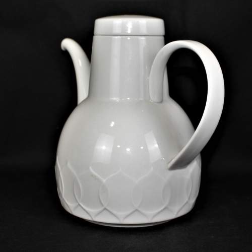 Rosenthal Danish Design White Lotus Coffee Pot & Warmer Stand image-3