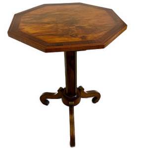 An Early Victorian Walnut & Rosewood Tripod Table