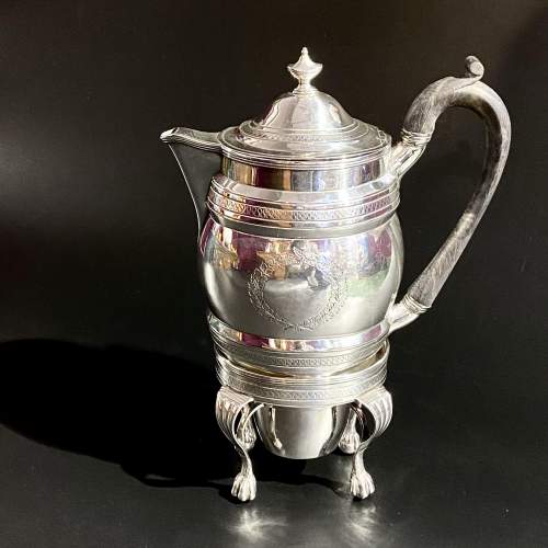 Silver Georgian Coffee Pot and Burner image-1