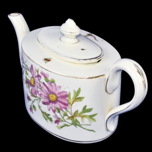 Decorative Antique Teapot with Pink Flowers image-2