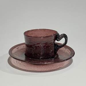 Regency Period Hand Blown Glass Cup and Saucer