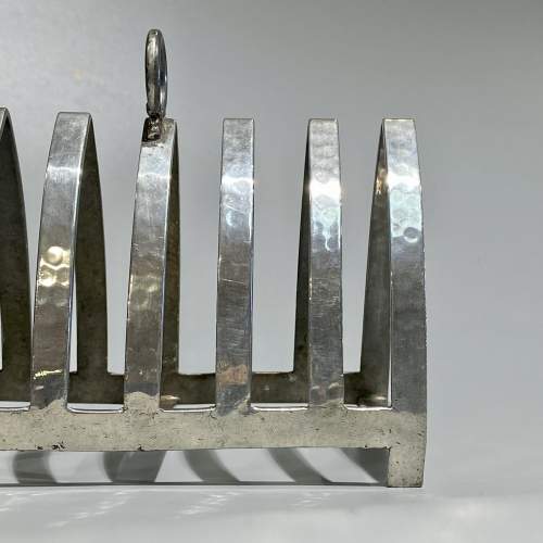 Art Deco Hammered Pewter Toast Rack image-5