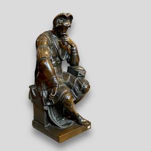 19th Century Bronze of a Thinking Warrior by Sauvage
