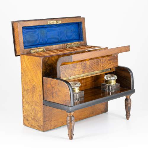 Antique Victorian Novelty Walnut Miniature Piano Writing Box image-3