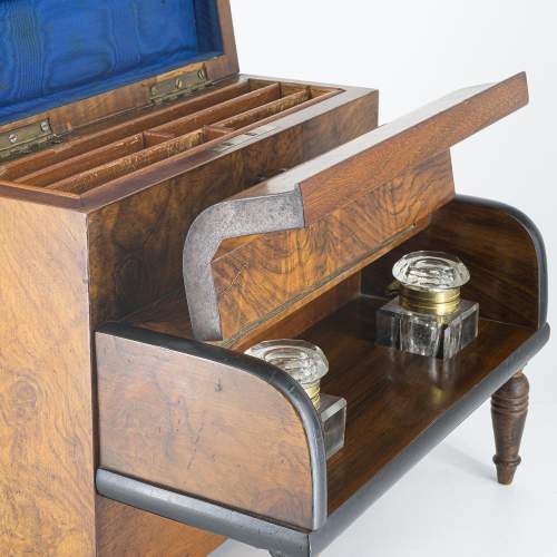 Antique Victorian Novelty Walnut Miniature Piano Writing Box image-5