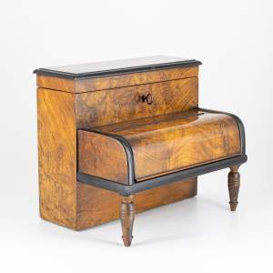 Antique Victorian Novelty Walnut Miniature Piano Writing Box