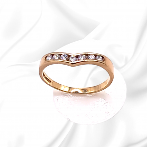Gold Diamond  Wishbone Ring
