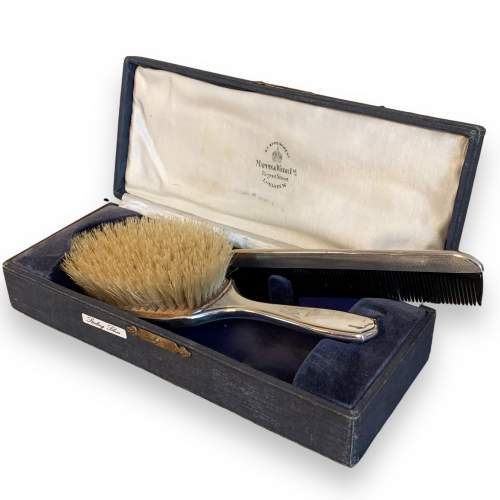 Mappin & Webb Hallmarked Silver Brush and Comb Set image-2