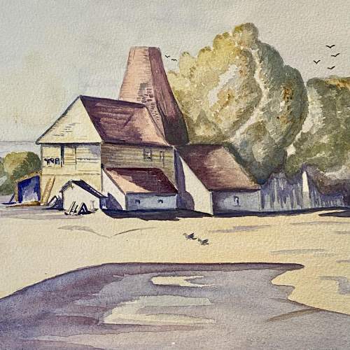 Mid 20th Century Watercolour of a Farmyard Scene image-2