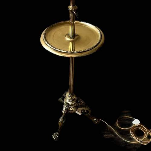 A 19th Century Expandable Standard Solid Brass Lamp image-3