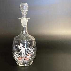 Victorian Clear Glass Mary Gregory Decorated Decanter