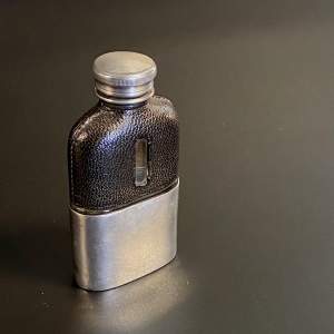 Leather and Silver Plate Spirit Flask