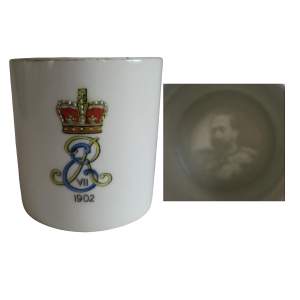 Rare 1902 Edward VII Lithophane Commemorative Mug