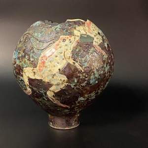 Ceramic Frog Vase by Roger Cockram
