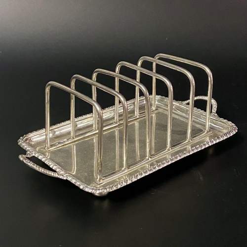 Silver Toast Rack on Tray image-1