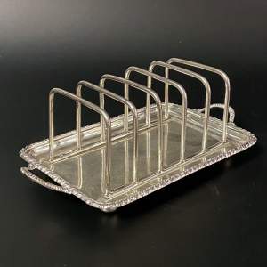 Silver Toast Rack on Tray