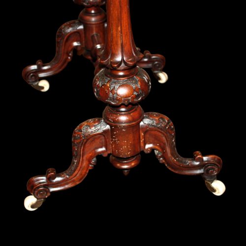 A Victorian Burr Walnut Serpentine Work Table image-6