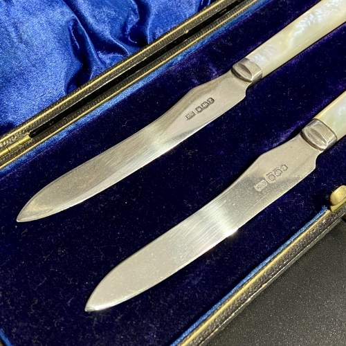 Boxed Pair of Butter Knives with Silver Blades image-2