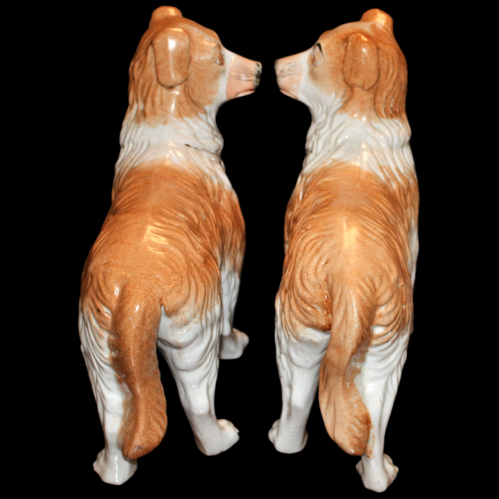 Late 19th Century Staffordshire Pottery Spaniels in Standing Pose image-5