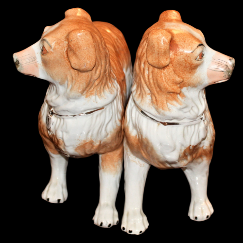 Late 19th Century Staffordshire Pottery Spaniels in Standing Pose image-6