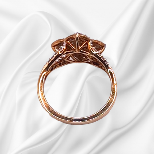 Gold Multi Diamond Art Deco Design Ring image-5