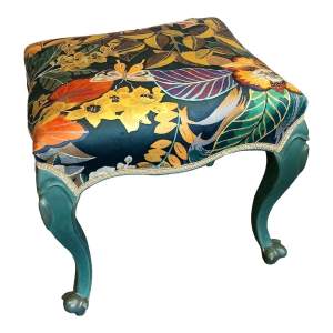 Victorian Style Serpentine Hand Painted Stool