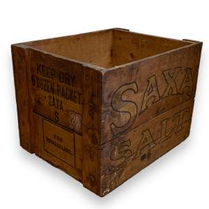 Vintage Saxa Salt Shipping Crate