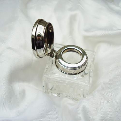 Silver Top Glass Inkwell image-4
