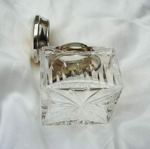 Silver Top Glass Inkwell image-6
