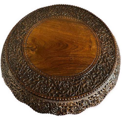 A 19th Century Extensively Carved Anglo Indian Hardwood Table image-3