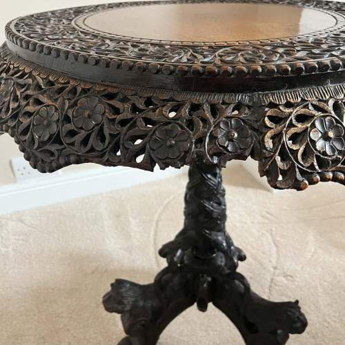 A 19th Century Extensively Carved Anglo Indian Hardwood Table image-6