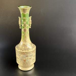 Satsuma Ware Green and Gold Vase