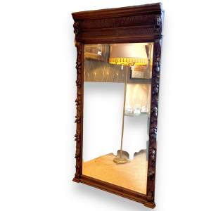 Large 19th Century Carved Oak Framed Mirror