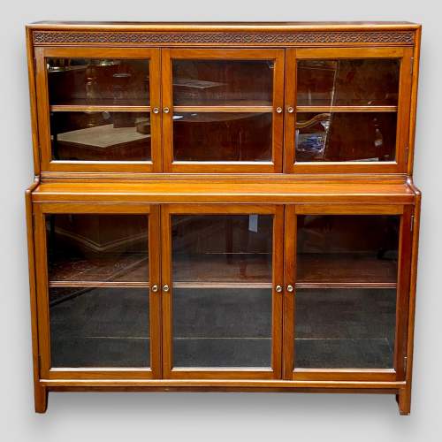 Early 20th Century Mahogany Two Tier Triple Bookcase image-2