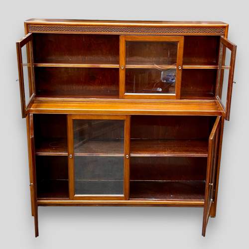 Early 20th Century Mahogany Two Tier Triple Bookcase image-3