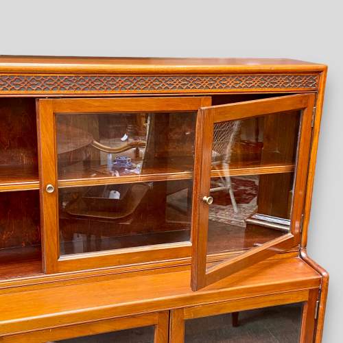 Early 20th Century Mahogany Two Tier Triple Bookcase image-4