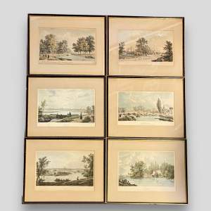 Set of Six Early 19th Century Prints of Oxford Eton and Windsor