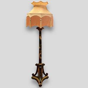 Early 20th Century Oriental Laquered Standard Lamp