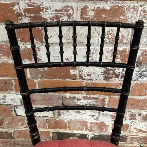 Ebonised Regency Faux Bamboo Side Occasional Bedroom Accent Chair image-2