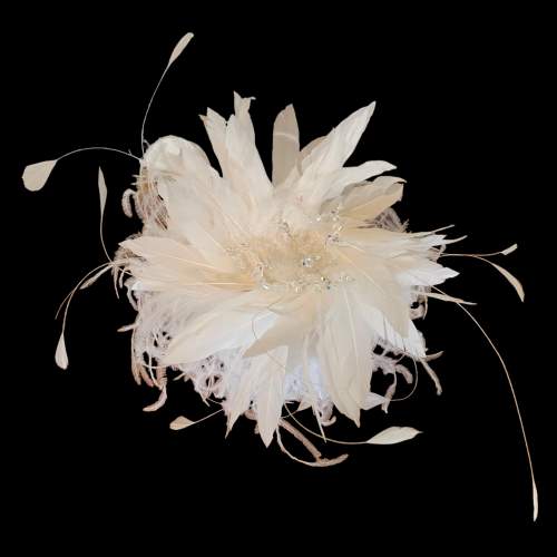 Bridal Feather & Rhinestone Unique Fascinator image-1