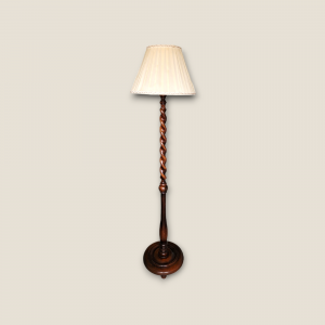 Early 20th Century Oak Barley Twist Standard Lamp