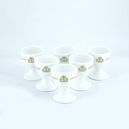 A Set of Six Cunard QE2 Egg Cups image-1
