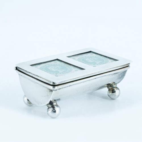 A Sterling Silver Double Stamp Box image-1
