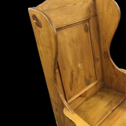Victorian Pine Settle or Lambing Chair image-4