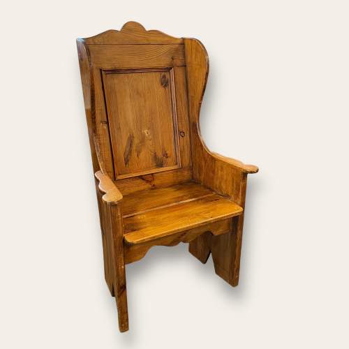 Victorian Pine Settle or Lambing Chair image-1