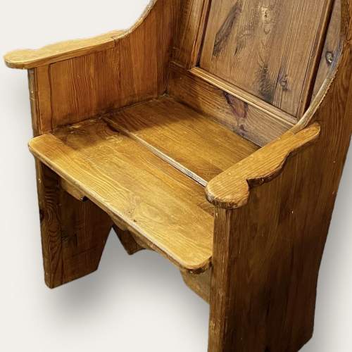 Victorian Pine Settle or Lambing Chair image-3