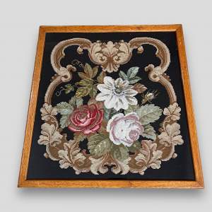 Vintage Floral Woolwork Tapestry